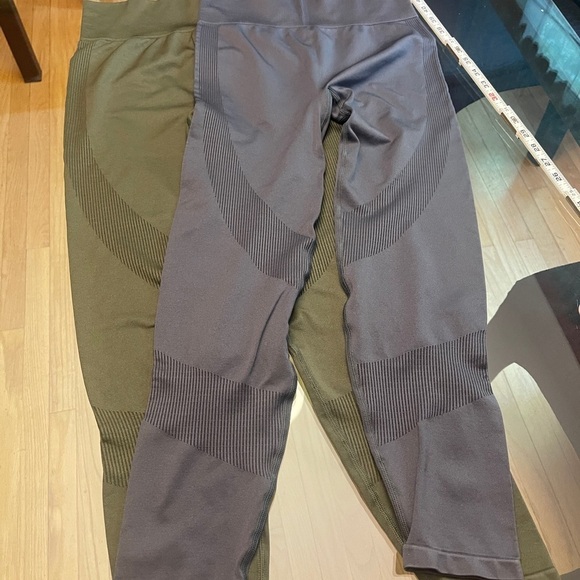 PINK Victoria's Secret Pants - BUNDLE of Two Pink Victoria's Secret Olive and Gray Leggings Size ML